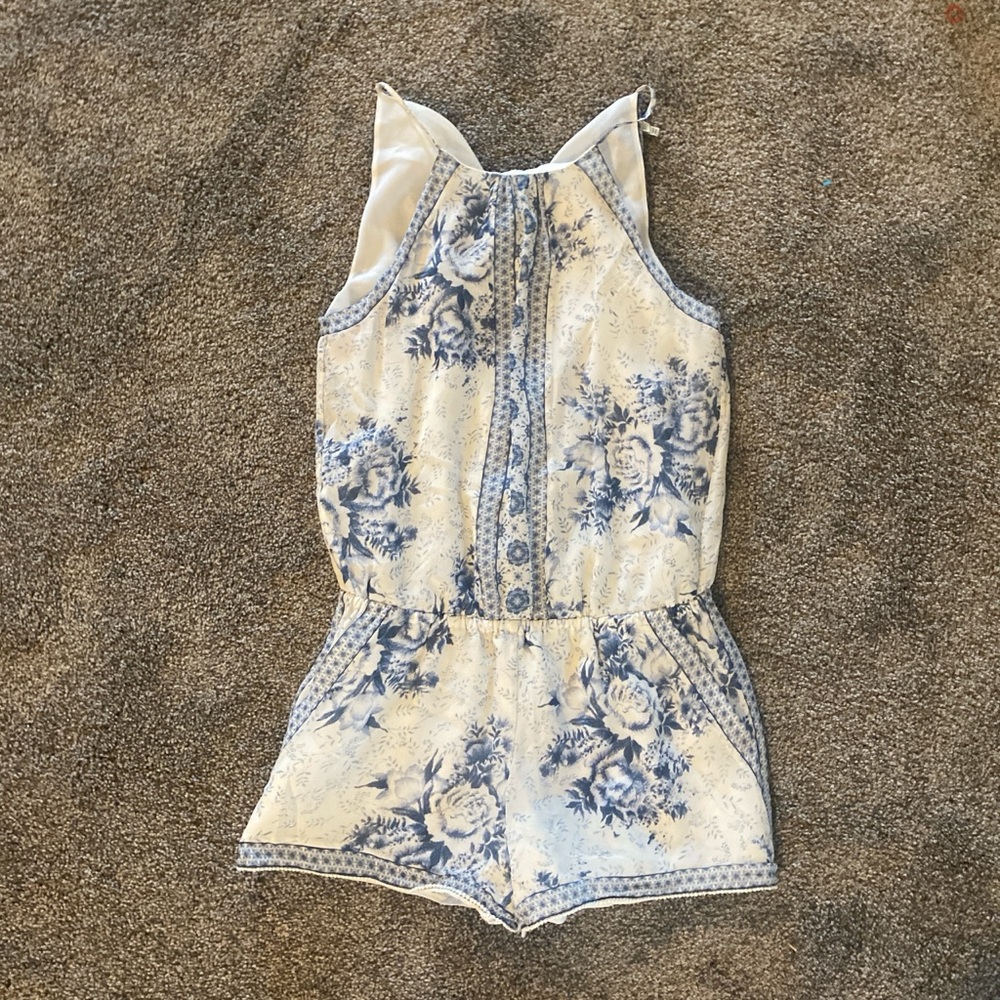 Joie Blue and Cream Floral Kids Romper